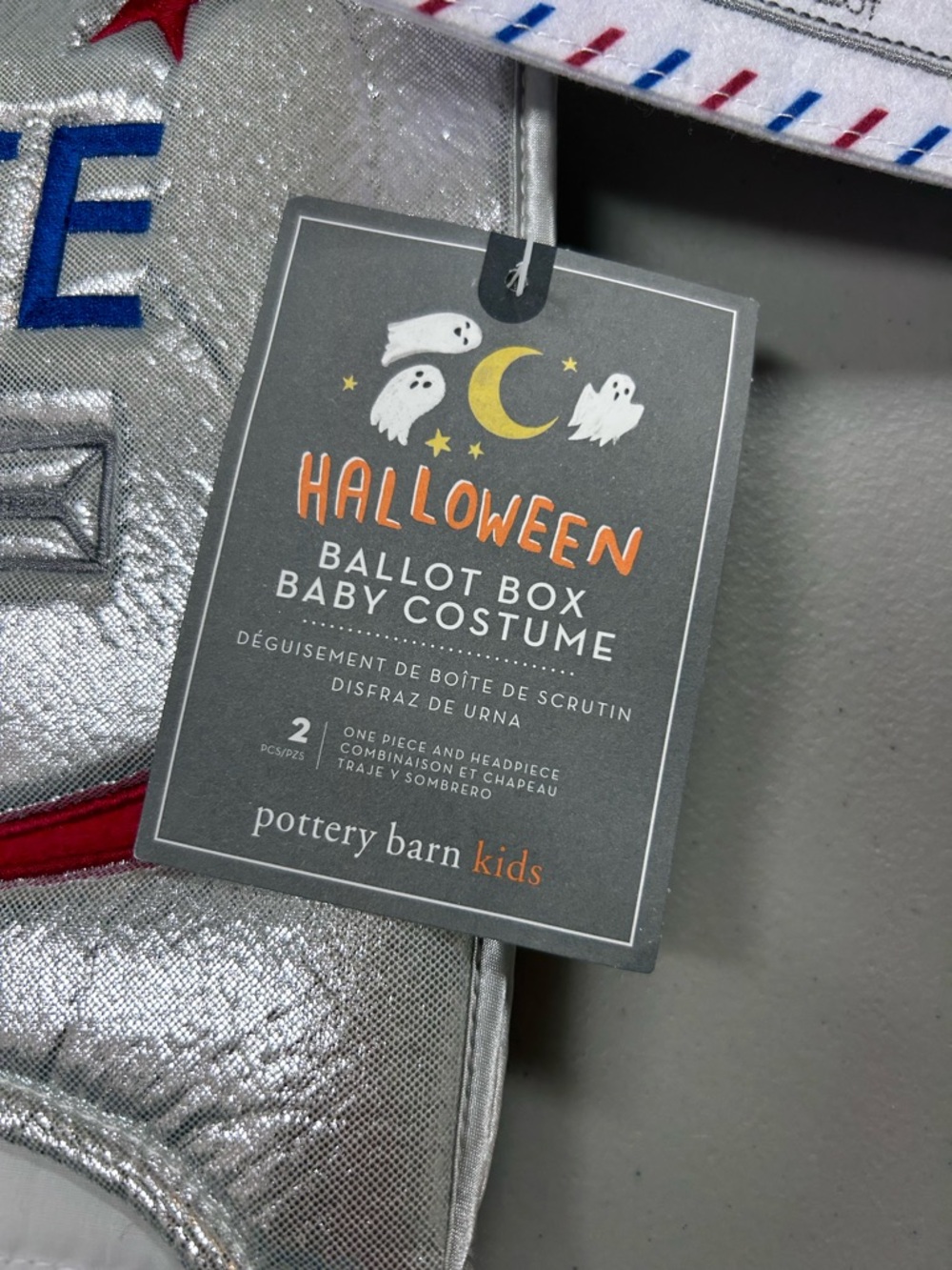 Pottery Barn Ballot Box Vote Costume Baby Halloween Dress Up NWT - Picture 6 of 10